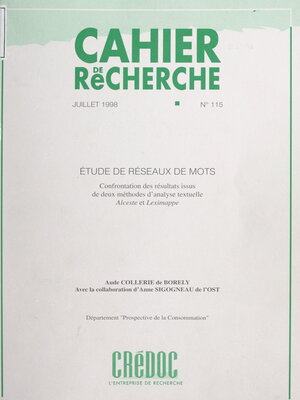 cover image of Étude de réseaux de mots